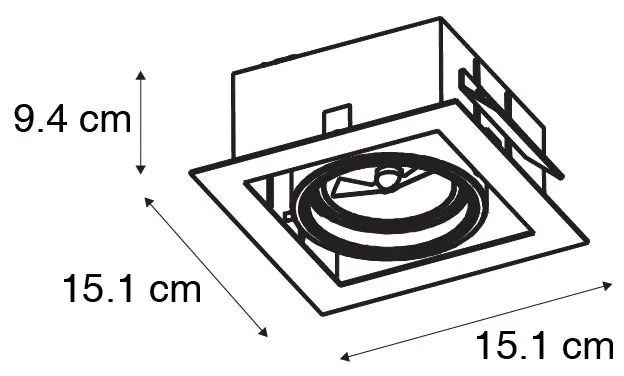 Foco embutido moderno preto ajustável - Oneon 70