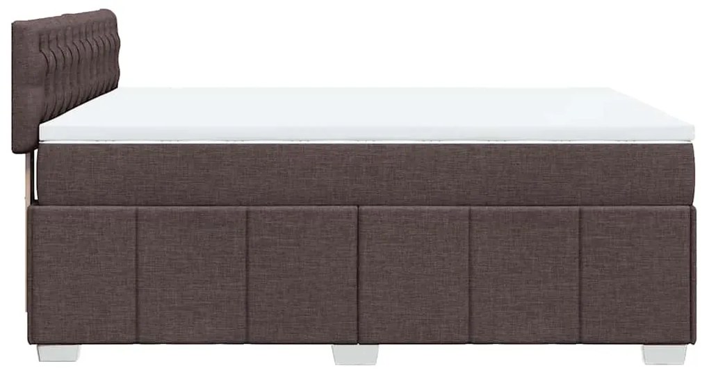 Cama com molas/colchão 140x190 cm tecido castanho-escuro