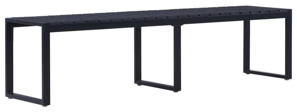 vidaXL Banco de jardim 180 cm placa de PS preto
