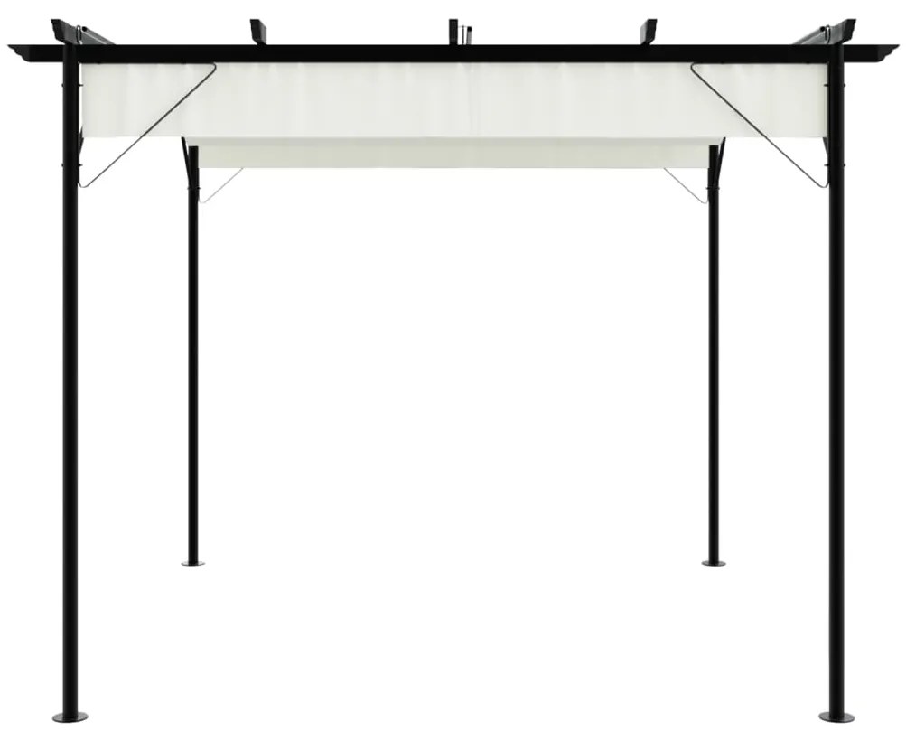 Pérgola com toldo retrátil 3x3 m aço branco nata