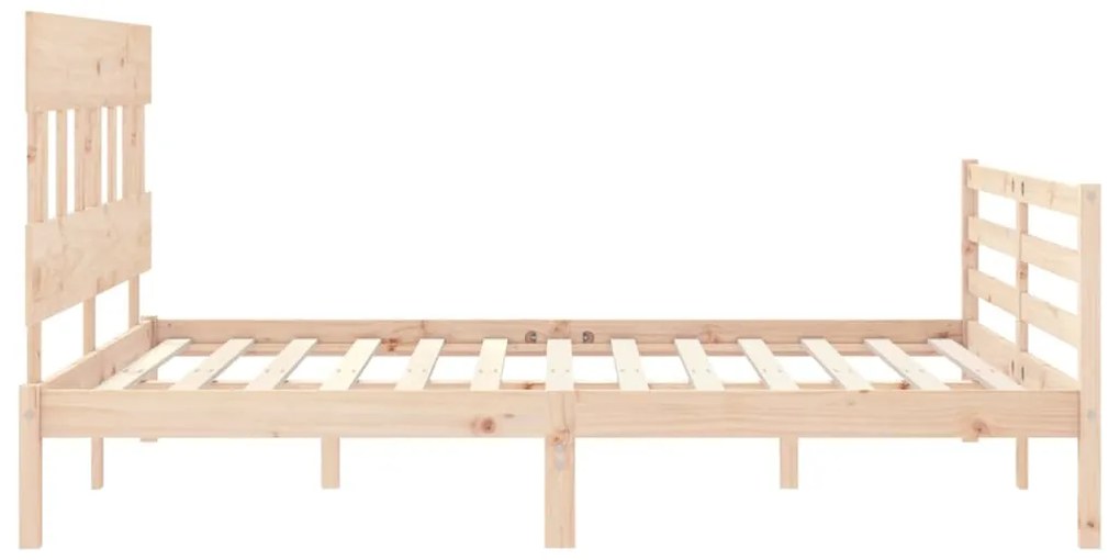 Estrutura de cama com cabeceira 160x200 cm madeira maciça