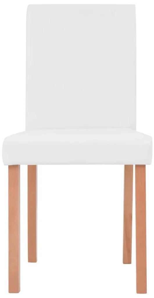 Mesa e cadeiras de jantar 7 pcs couro artificial carvalho creme