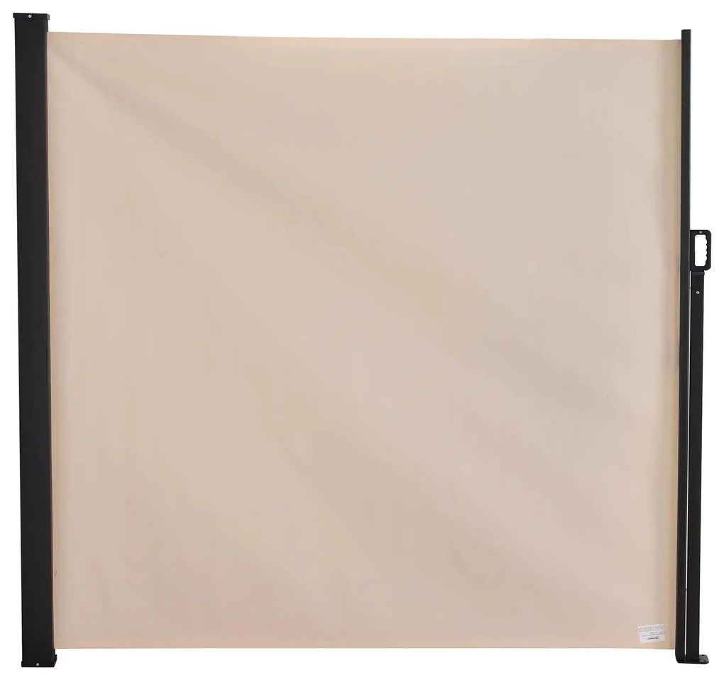 Outsunny Toldo Lateral Retrátil de Exterior 350x180cm Toldo de Privacidade Extensível com Proteção Solar para Jardim Balcão Bege
