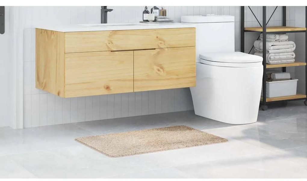 tapete de banho retangular crema 60x90 cm polipropileno antiderrapante