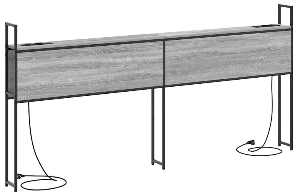 Cabeceira de armazenamento com cabeceira Sonoma cinzento 180 cm