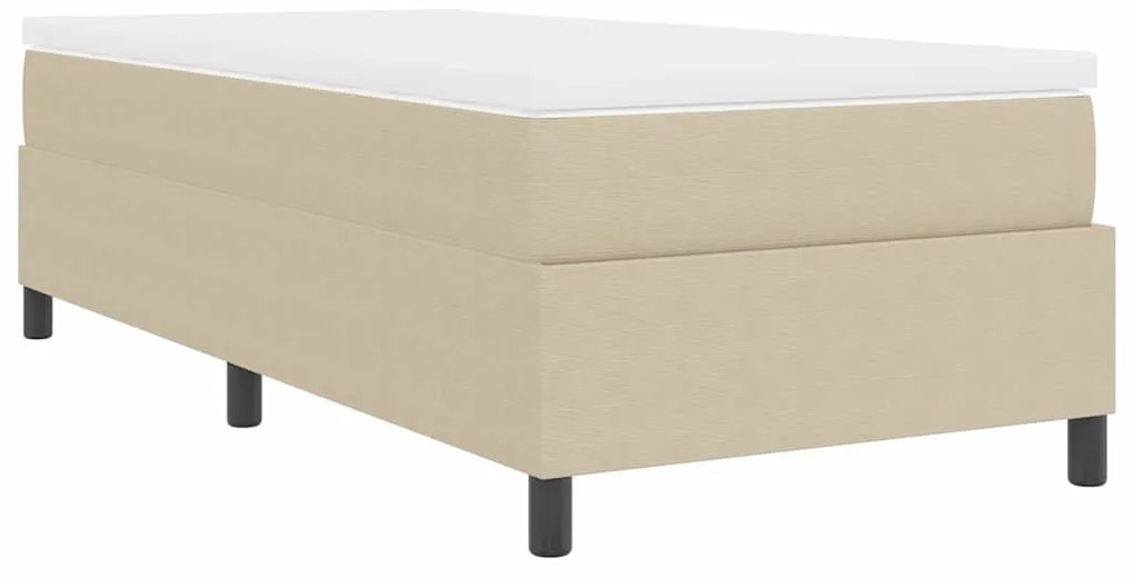Cama Box Spring com colchão verde claro e cinza, 90 x 200 cm, tecido d