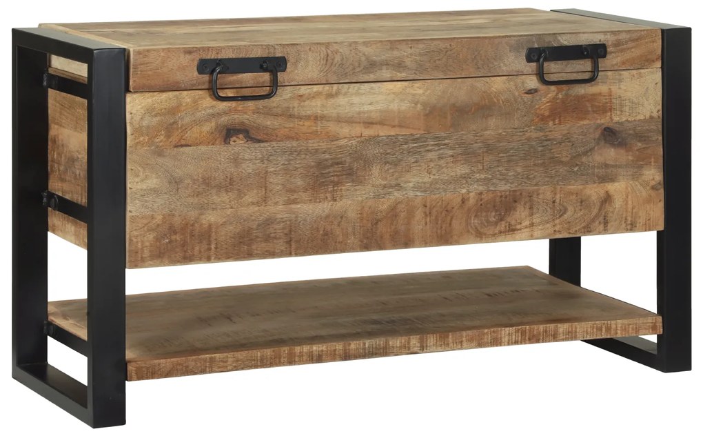 vidaXL Caixa de Armazenamento 80x35x45 cm Madeira de Mangueira Maciça