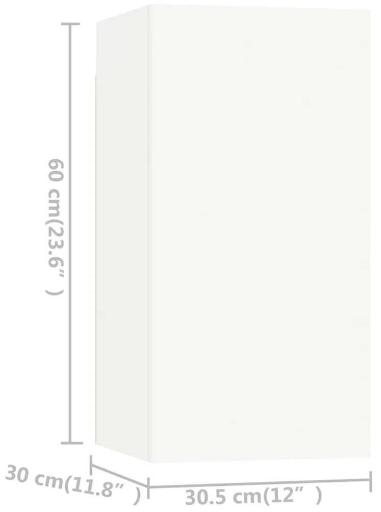 6 pcs conjunto de móveis de TV derivados de madeira branco