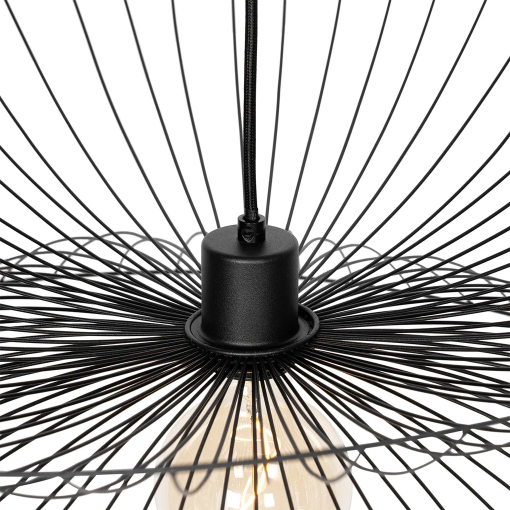 Candeeiro de suspensão design preto 66cm - Pua Design