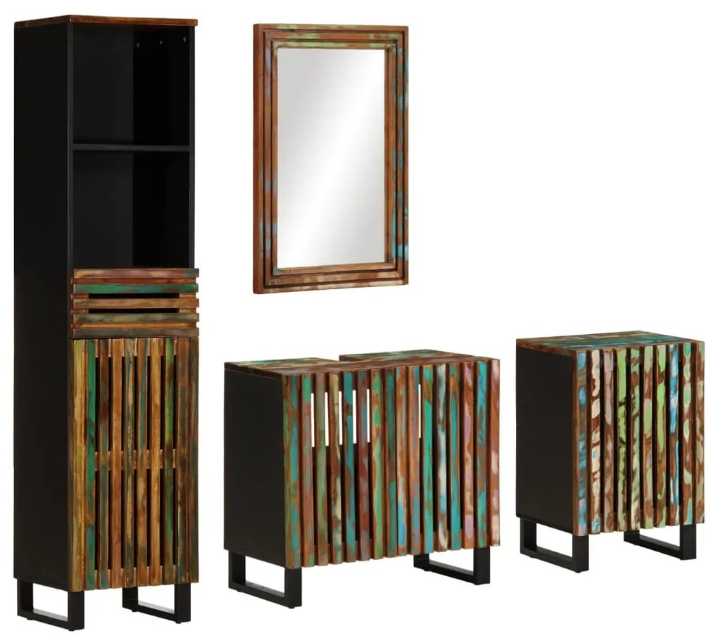 vidaXL 4 pcs conjunto de móveis p/ casa de banho acácia maciça