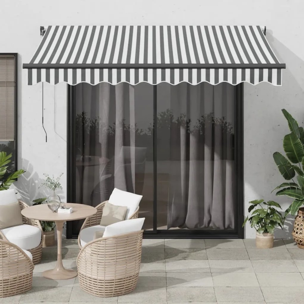 Toldo retrátil automático 300x250 cm antracite e branco