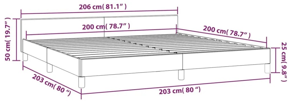 Estrutura de cama c/ cabeceira 200x200 cm veludo preto