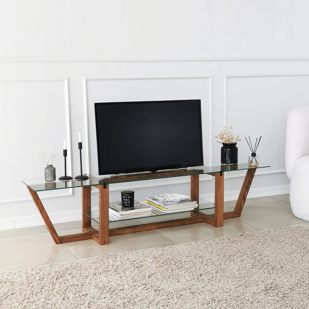 Móvel TV Amalfi – Nogueira – 158 cm x 35 cm x 35 cm