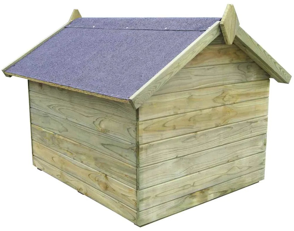 Casota para cão com telhado de abrir pinho impregnado