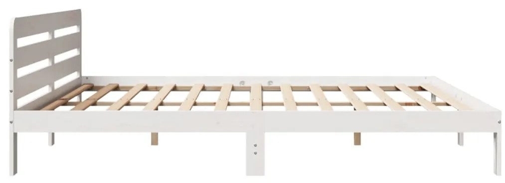 Cama sem colchão 200x200 cm madeira de pinho maciça branco