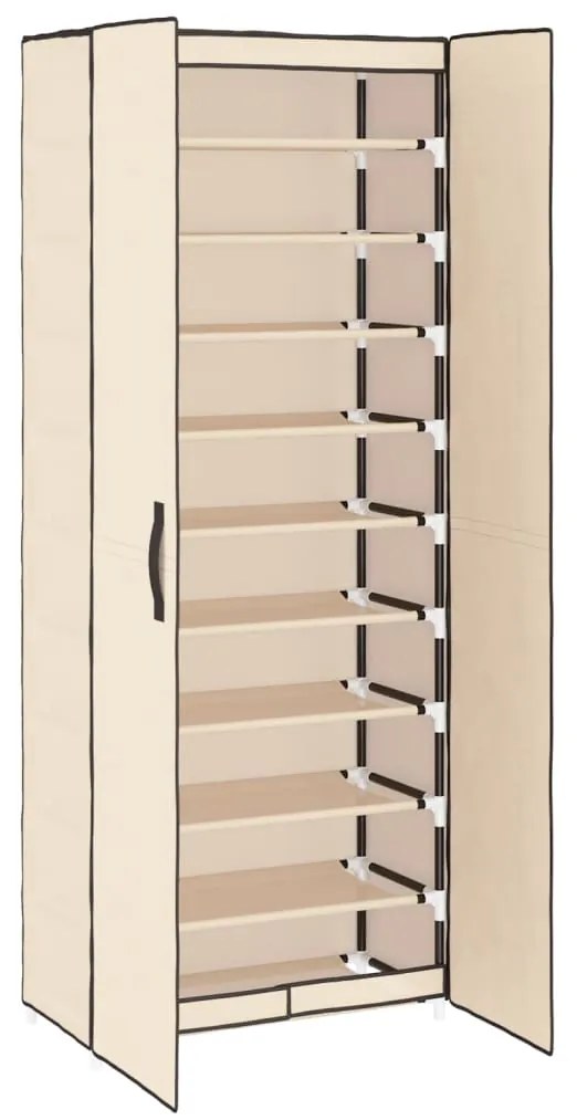Sapateira 60x30x166 cm tecido cor creme