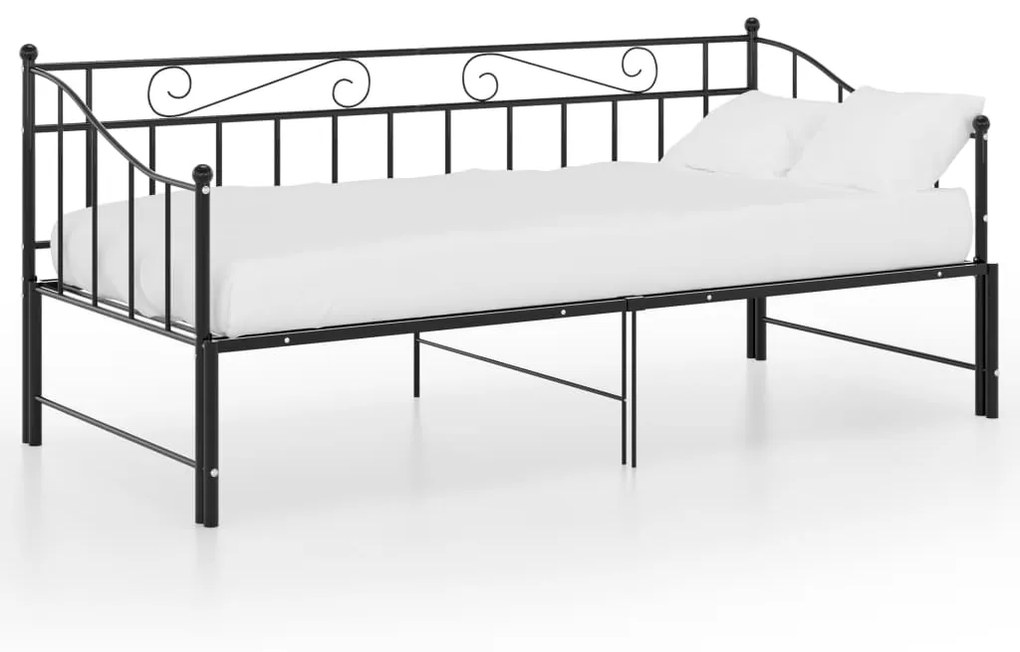 Estrutura sofá-cama de puxar 90x200 cm metal preto