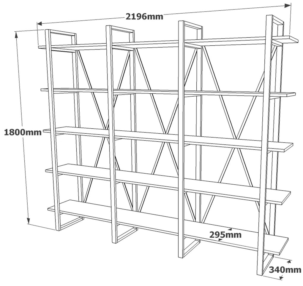 Estante ML4 – Atlantic Pine – 219,6x180x34 cm