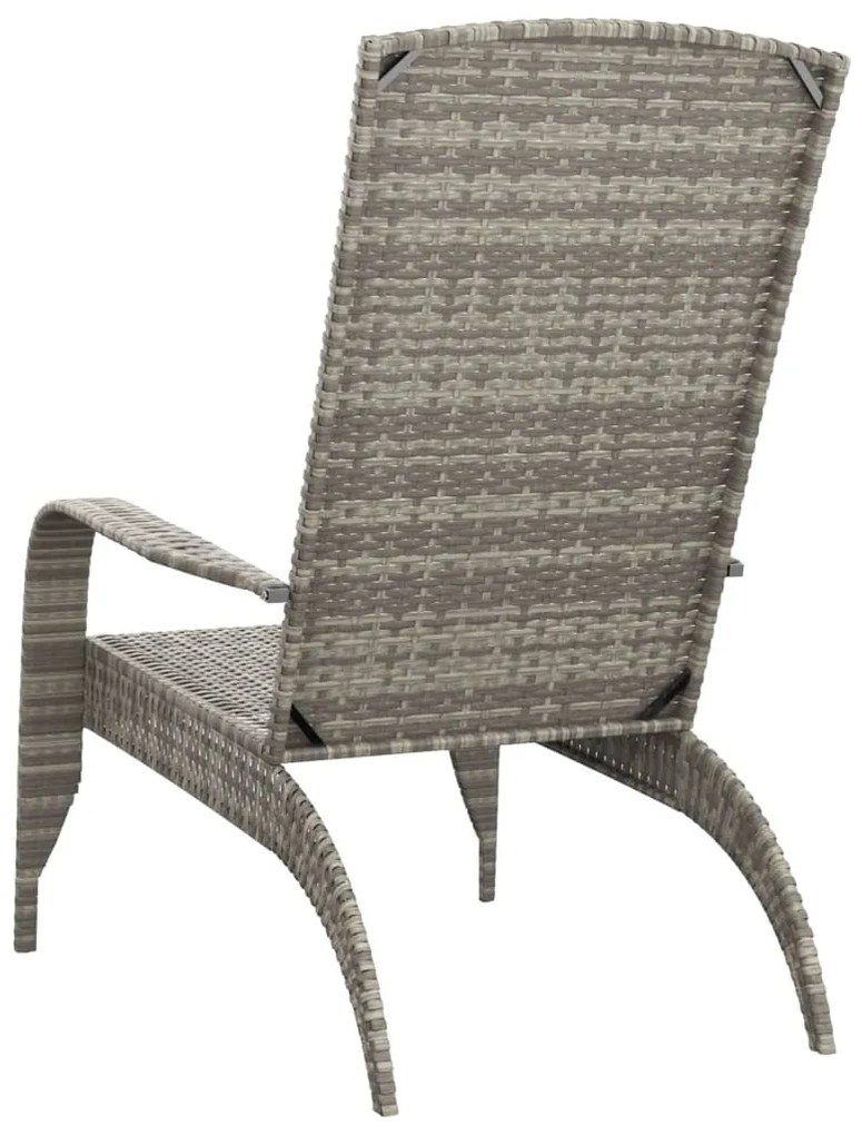 Cadeira de jardim Adirondack vime PE cinzento
