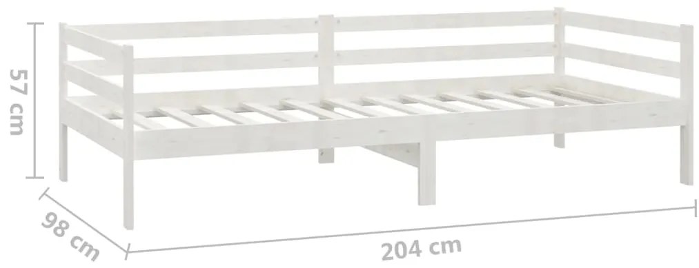 Sofá-cama com colchão 90x200 cm pinho maciço branco