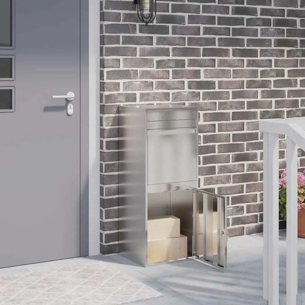 vidaXL Caixa para entrega de pacotes com porta Preto 41 x 38 x 103 cm