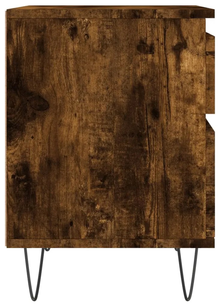 Mesa de cabeceira 40x35x50 cm derivados madeira carvalho fumado