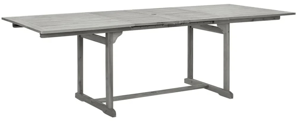 Mesa de jantar p/ jardim (160-240)x100x75 cm acácia maciça