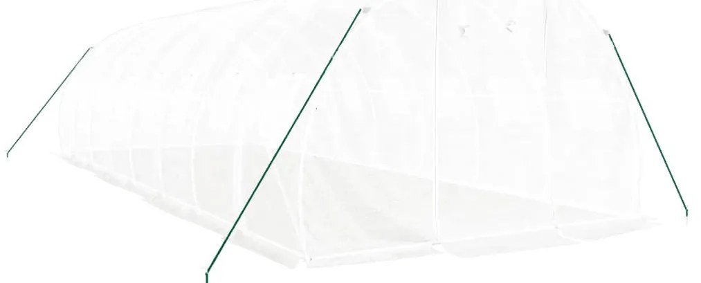 Estufa com estrutura de aço 24 m² 8x3x2 m branco