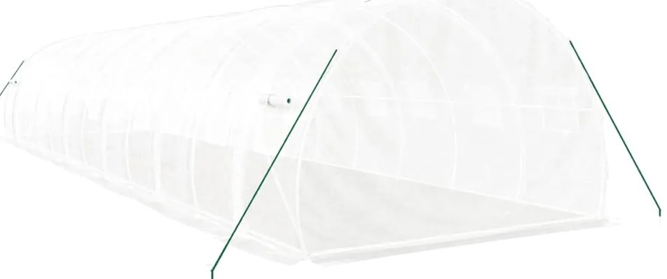 Estufa com estrutura de aço 36 m² 12x3x2 m branco