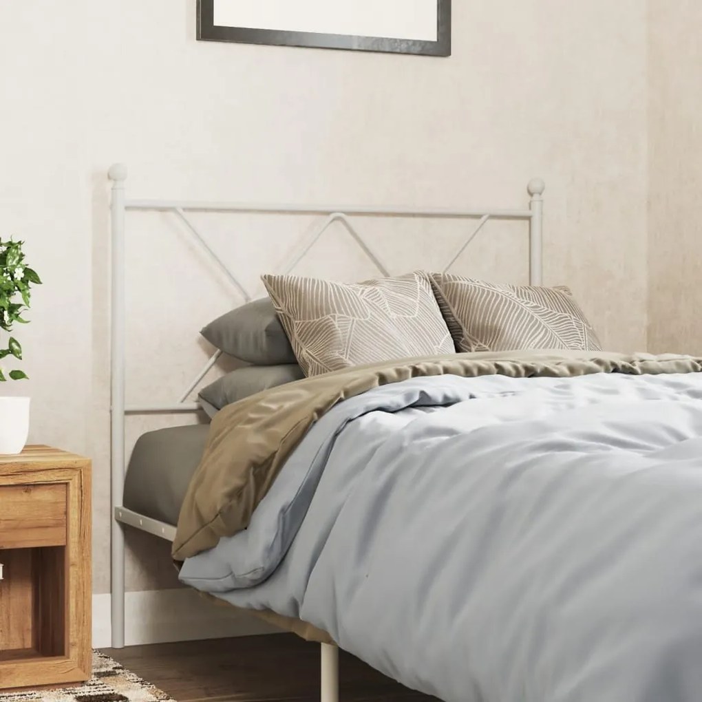 vidaXL Cabeceira de substituição 90 cm metal branco