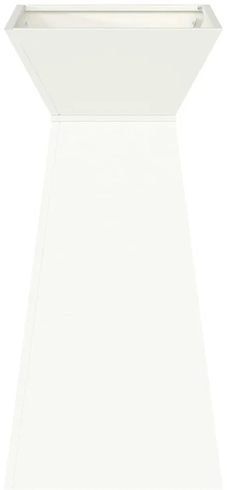 Vaso de Jardim em Pilar com Tigela Branca 35x35x73 cm - , feito de aço