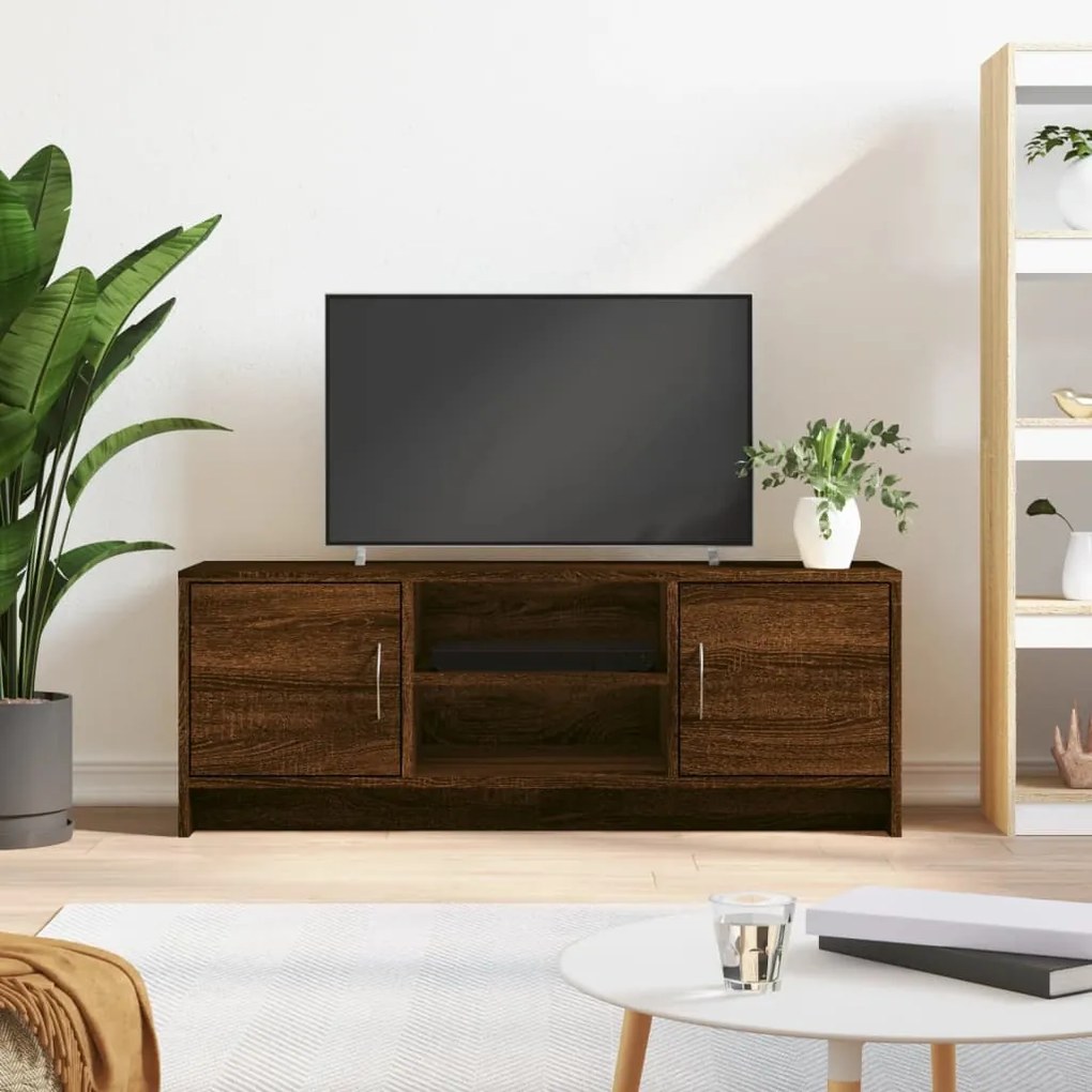 vidaXL Móvel para TV 102x30x37,5cm derivados madeira carvalho castanho