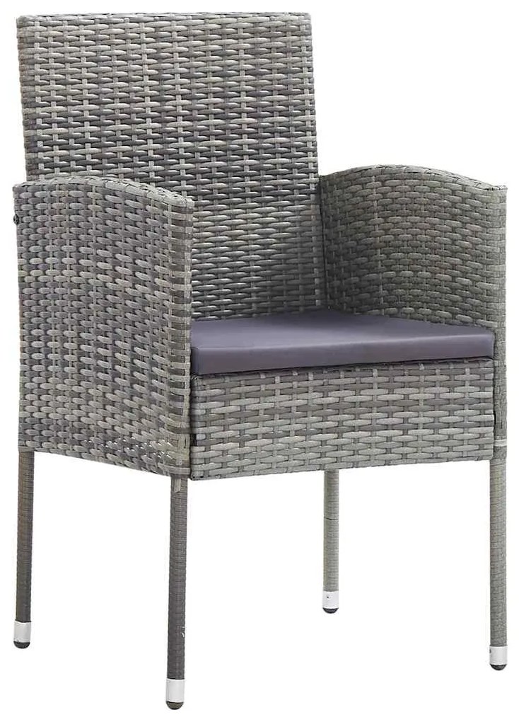 Conjunto de jantar pro jardim com 3 peças e almofadas em polyrattan ci