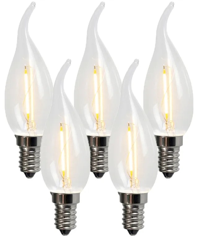 Conjunto de 5 Lâmpadas LED Filamento Vela BXS35 1W 100LM 2200K