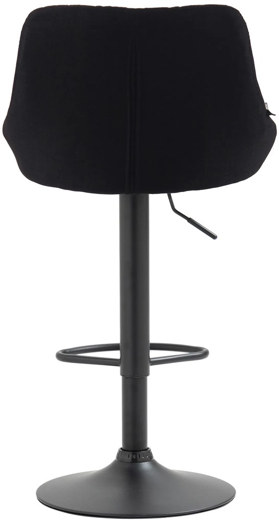 Banco de bar Lazio em tecido e com estrutura preta 46 x 83-104 x 49 cm Preto