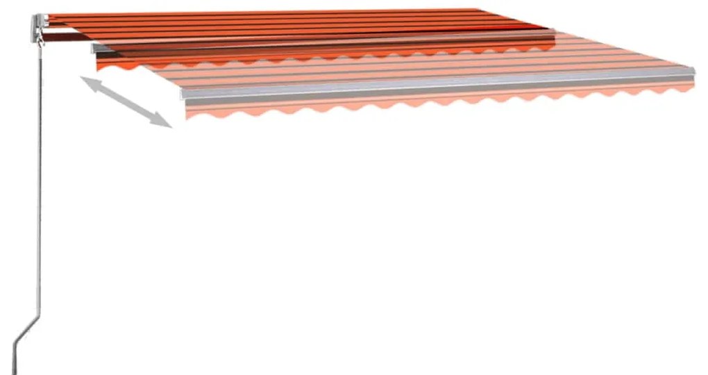 Toldo automático independente 450x300 cm laranja e castanho