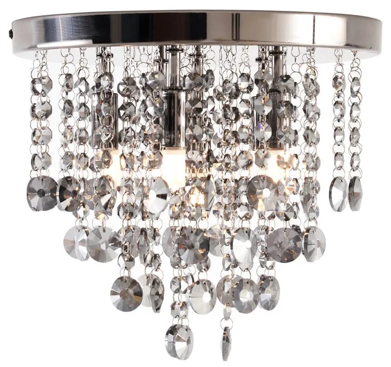 Candeeiro de Teto Clássico Preto com Vidro Fumê - Medusa