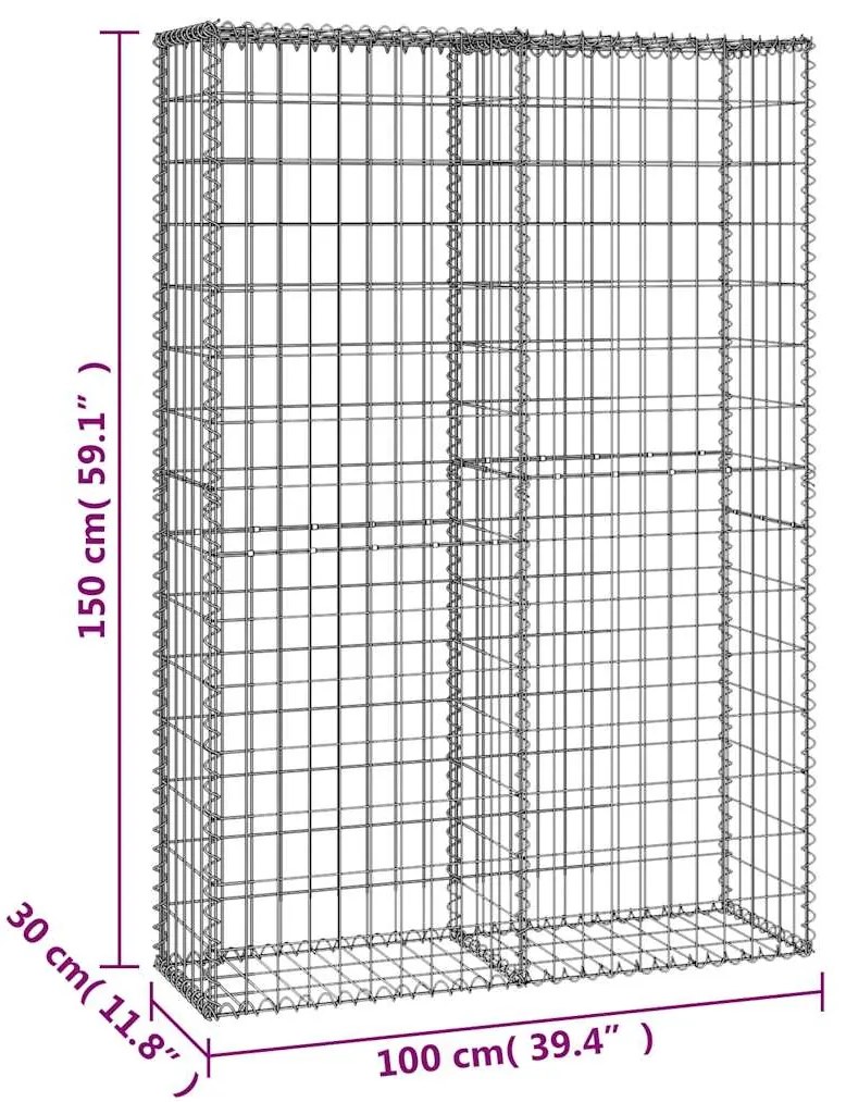 Cesto gabião arame galvanizado 150 x 100 x 30 cm