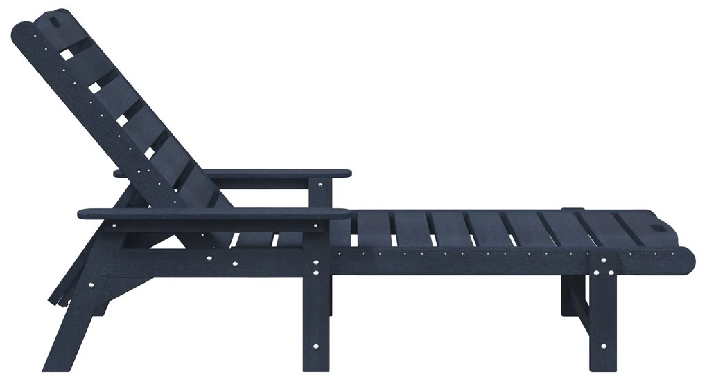 Espreguiçadeira Azul-marinho 53x162x98,5 cm HDPE