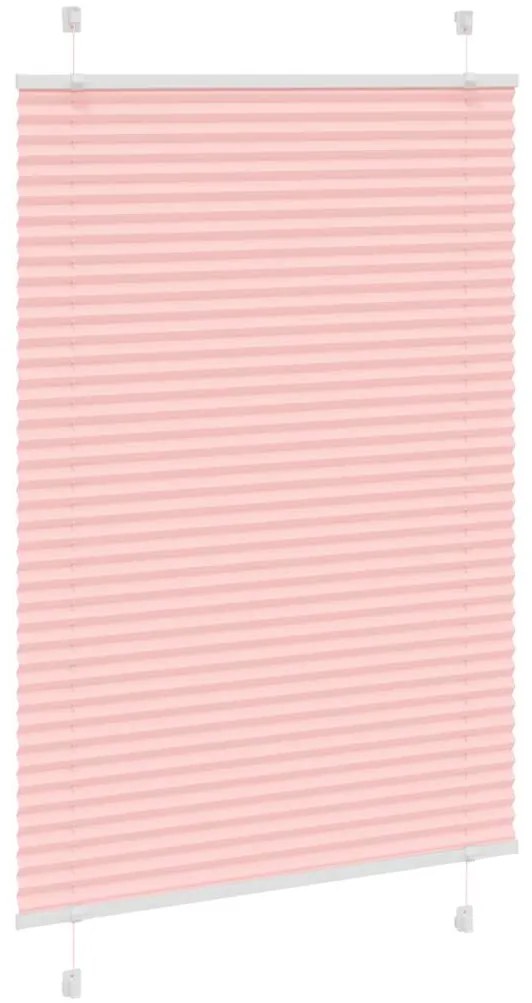 Rosa Plissada Cega 95x100 cm Largura Tecido 94,4 cm Poliéster