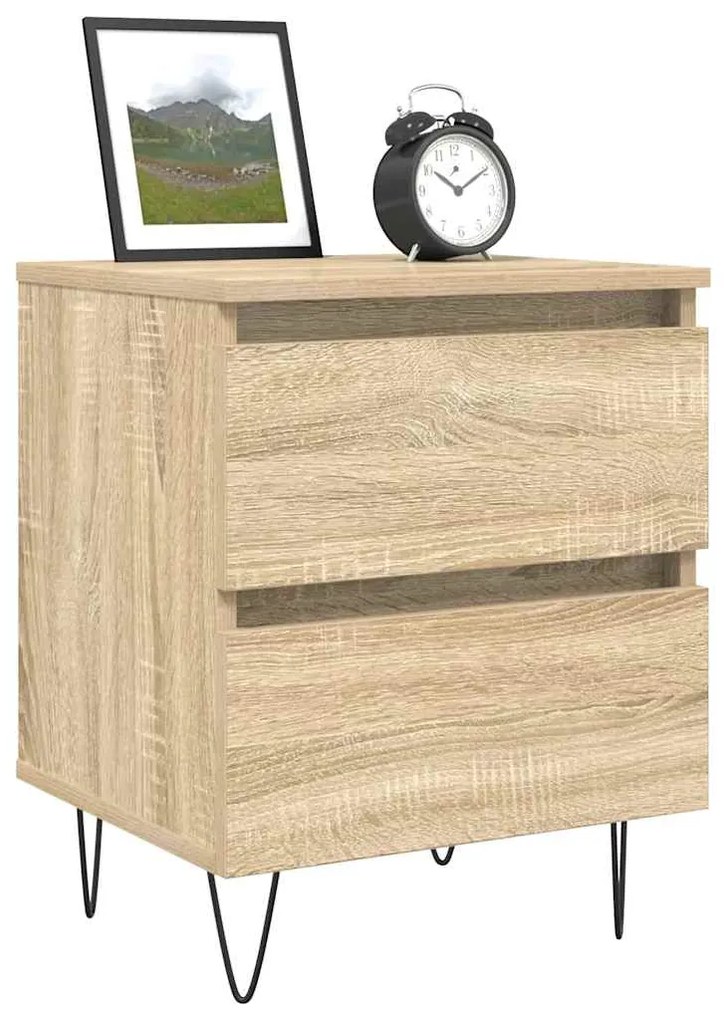 Mesa de cabeceira 40x35x50 cm derivados madeira carvalho sonoma