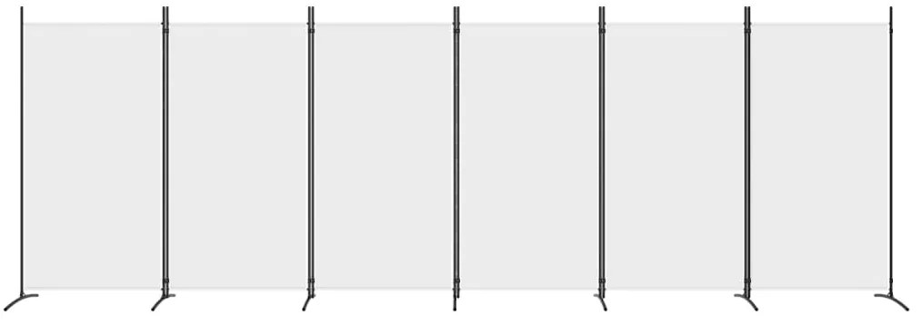 Divisória/biombo com 6 painéis 520x180 cm tecido branco