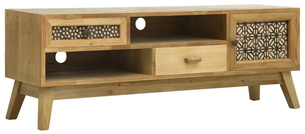 vidaXL Móvel de TV 120x30x42 cm madeira entalhada castanho
