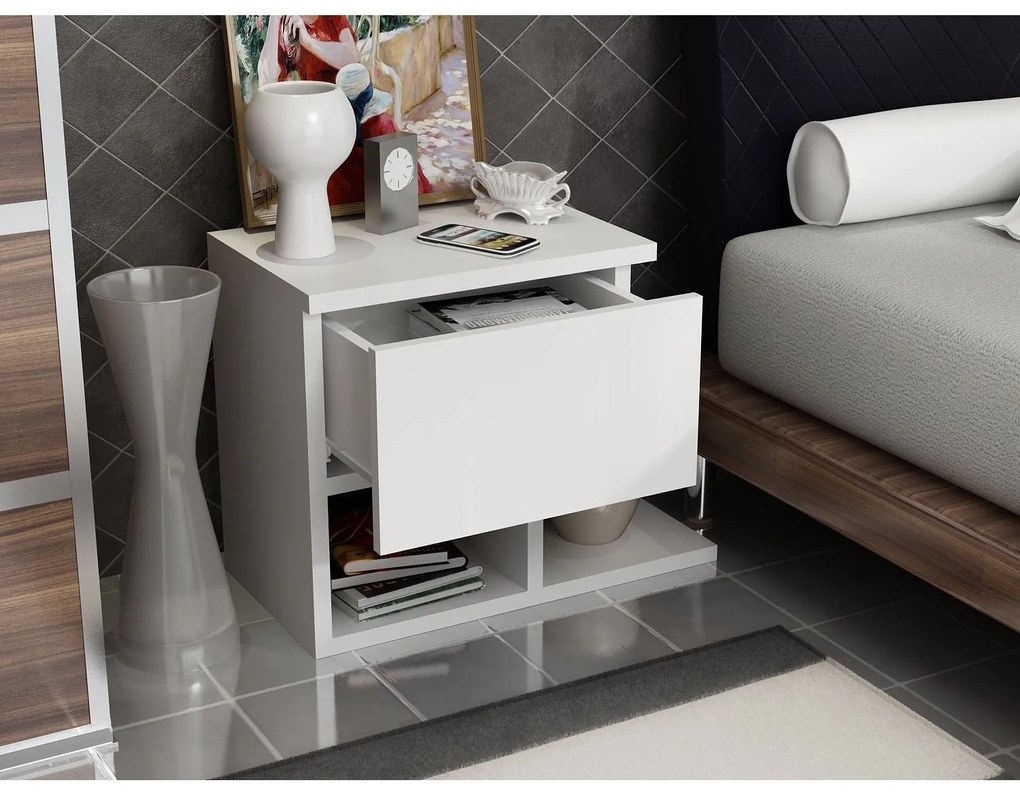 Mesa de Cabeceira Yasso – Branco – 46,8x36,8x33 cm