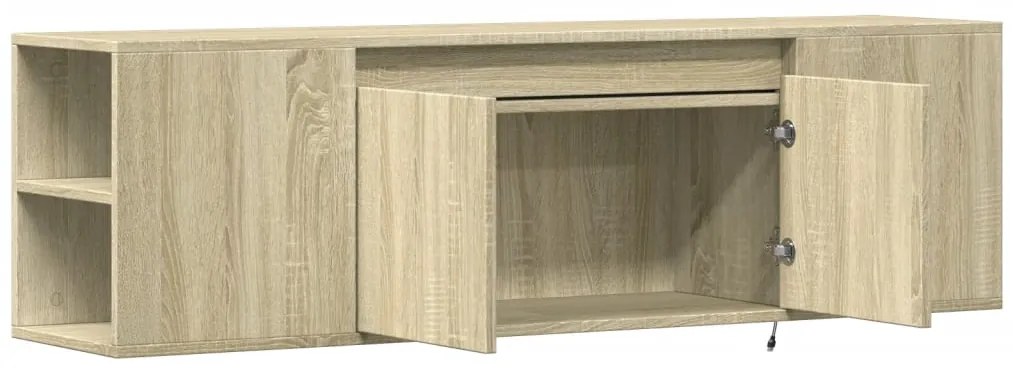 Móvel de parede p/ TV c/luzes LED 135x31x39,5cm carvalho sonoma