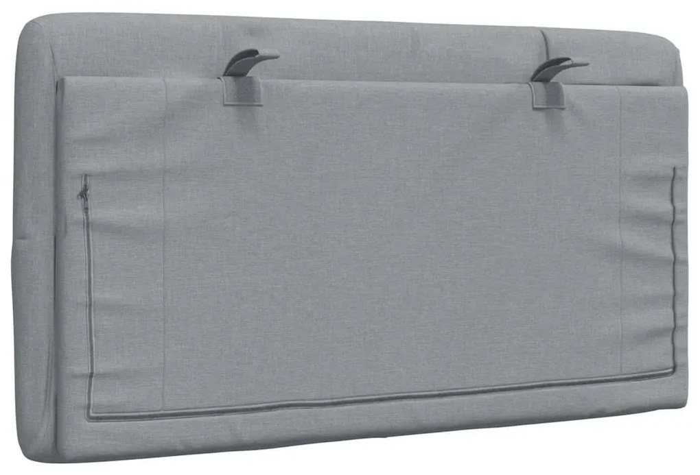 Almofadão de cabeceira 80 cm tecido cinzento-claro