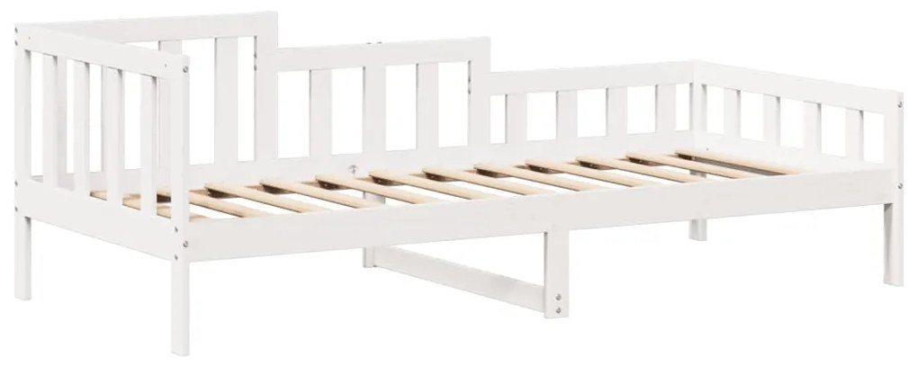 Sofá-cama c/ telhado 90x190 cm madeira de pinho maciça branco