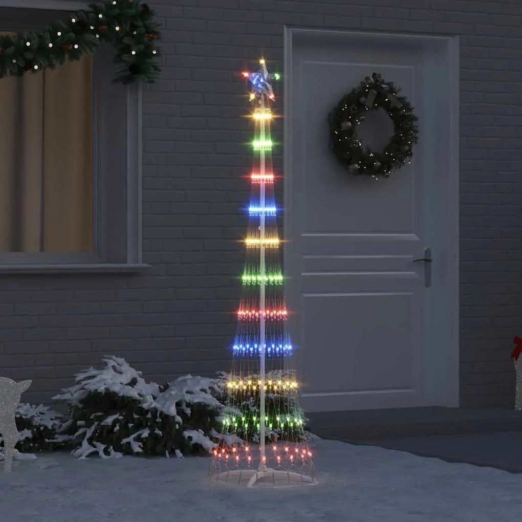 vidaXL Árvore de Natal LED Multicolor 51 x 51 x 190 cm Metal