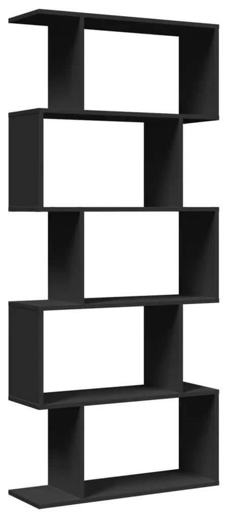 Estante divisória 5 níveis 70x24x161 cm derivados madeira preto
