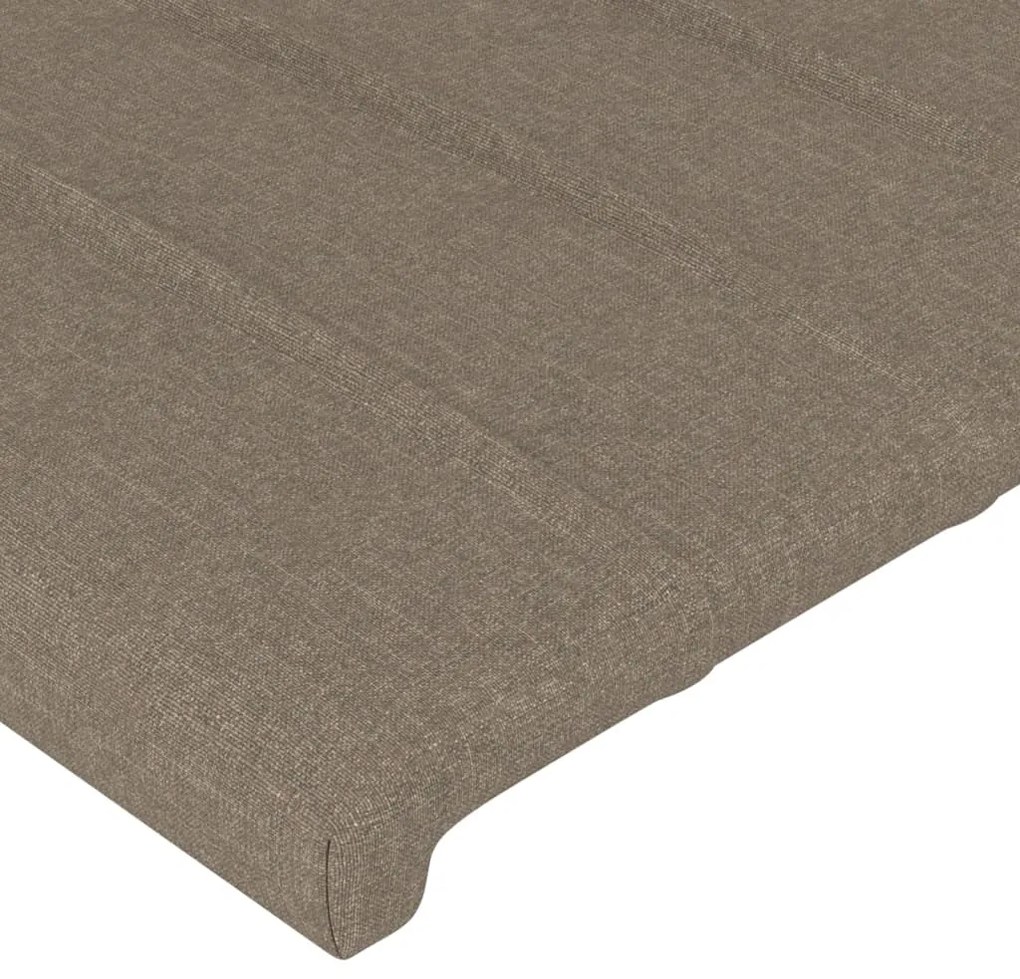 Cabeceira cama abas tecido 203x23x78/88 cm cinzento-acastanhado
